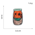 Jar-shaped embroidered patch with tropical sunset beach scene, size 6 cm x 3.6 cm - Style 12/Mason Jar Landscape