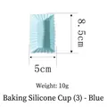 Stampo rettangolare in silicone celeste per dolci con bordi ondulati da 8,5x5cm - Rettangolo Blu