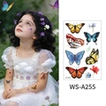 Waterproof colorful butterfly and floral temporary tattoo stickers for kids, style WS-A255 - Butterfly WS-A255