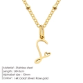 Collana in acciaio inossidabile con ciondolo a cuore e lettera L, finitura oro 14K - Lettera S / Oro