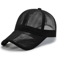 Atmungsaktive schwarze Mesh-Baseballkappe für Herren für sommerlichen Sonnenschutz - Verstellbar / Schwarz