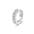 Minimalist S925 silver ear bone clip with sparkling cubic zirconia in C-shaped design - Platinum Color (1 Piece) (FDEH-042)