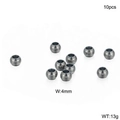 Perles d'espacement en acier inoxydable poli 4mm pour la création de bijoux 10 pièces - Style Rond 4mm (KLJ2280-Z) / Lot de 10 / Argenté