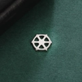 Macro shot of silver hexagonal stainless steel connector for DIY jewelry crafting - Ship Helm Hexagonal Spoke Style / Steel
