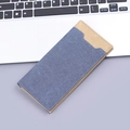 Slim denim and khaki canvas long wallet for men with contrast color stitching and 12 card slots - Blue