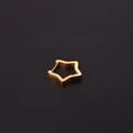 Boucles d'oreilles créoles dorées en acier inoxydable en forme d'étoile avec fini mat - Style Étoile à Cinq Branches (360-4#G)