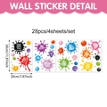 Inspirerende gekleurde muurstickers voor kinderkamers, set van 28 PVC-stickers - Kleurrijke Spat Engelse Citaten Set (UV24Y11065T_T) / 20x30cmx4 Vellen