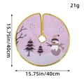 Gonna per albero di Natale rosa con pupazzo di neve e bordo dorato, 40 cm - Stile Pupazzo di Neve Viola Piccolo