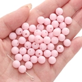 Pink matte acrylic round beads for DIY jewelry making and handmade craft supplies - 8mm/100pcs/approx 27g / Light Pink