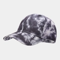 Unisex baseball cap featuring a black and white tie-dye cotton canvas design - Black and White Smoke Canvas Tie-Dye (19#)
