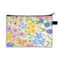 Floral print large makeup bag with colorful flowers and black zipper detail - 20