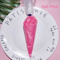Close-up of pink pearlescent cream glue in a piping bag for DIY phone case crafts - 100 g / Pearlescent Peach Pink