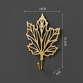 Nordic leaf-shaped wall hook in gold metal finish, maple leaf design, size 14x19.5cm - Style C/Maple Leaf