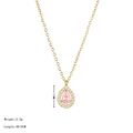 18K gouden ketting met een peervormige roze zirkoon hanger en witte diamanten halo - Goud-Roze Zirkoon