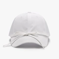 White quick-dry baseball cap with bow tie detail and six-panel breathable design - White / Adjustable