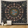 Bohemian moon phase and mandala flower wall tapestry for mystical home room decor - 73x95CM Short Plush / GT1201-4 (Mandala Floral Moon Phase)