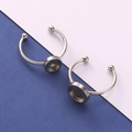 Silver mirror stainless steel DIY ring base with round tray and adjustable open band - 6mm Inner Diameter Tray / Steel