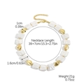 Baroque square pearl necklace with golden irregular metal accents and 39cm length - Gold Square Bead Pearl Patchwork Necklace