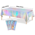 Tovaglia in plastica laser olografica argento 137x274 cm per feste e celebrazioni - Olografico 137*274cm