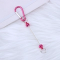 DIY rose red metal D-ring carabiner for keychains and bags on a soft white fur backdrop - Rose Red