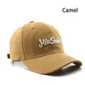 Κλασικό καπέλο μπέιζμπολ camel με κέντημα 3D Miss Sweet και σχεδιασμό έξι πάνελ από βαμβάκι - Καμηλό