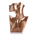 Présentoir à bijoux élégant en buste or rose pour colliers et boucles d'oreilles - Présentoir Collier Demi-visage / Doré