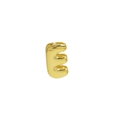 Polished 18k gold bubble letter E pendant necklace charm with rounded 3D metal finish - Letter E Pendant / Gold