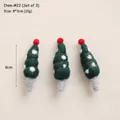Three-piece set of handmade dark green wool felt Christmas tree ornaments with white dots - No.22 Pack of 3-White Dot Christmas Tree