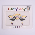 Face crystal stickers in pink and purple crown design with acrylic rhinestones - HF-90