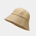 Close-up of khaki bell-shaped bucket hat showing reinforced stitching and cotton texture - M (56-58cm) / Khaki