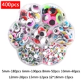 400pcs colorful self-adhesive googly eyes kit in various sizes with flower storage box - Box 23 (Multicolor Set 400pcs)