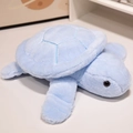 Soft light blue sea turtle plush pillow toy with textured fur and hexagonal shell patterns - 25cm(0.15kg) / Blue