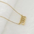 Collier avec pendentif année 2004 gothique en acier inoxydable plaqué or 18 carats - 2009