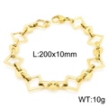 Gold plated stainless steel geometric bracelet with square and round links - Style B (Square & Solid Round) / Bracelet (200x10mm) / Gold
