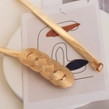 Ceinture métallique dorée élastique avec boucle élégante en nœud tressé pour femme - A211 Boucle à noeud tissé / Doré