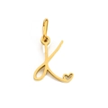 Polished gold stainless steel heart-shaped letter K pendant charm for DIY jewelry - Letter K / Gold