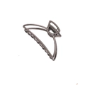 Minimalist geometric hollow metal hair claw clip in deep gunmetal grey finish - Gun Black