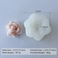 3D rose silicone mold for succulent candles with pink plaster finished product view - Succulent H-0555