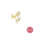 Clou d'oreille en argent sterling S925 doré avec zircon en forme de cerf-volant et poinçon - Or #2