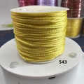 Yellow and gold braided cord on spool for DIY jewelry crafts, color code 543 - Bright Yellow With Gold Thread (543)