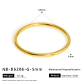 Bracciale rigido dorato lucido in acciaio inossidabile da 5mm, impermeabile e ipoallergenico - Oro-5mm (NB-B6287-G-5mm)