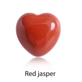 Polished 15mm heart-shaped red jasper crystal stone on white background - Red Jasper
