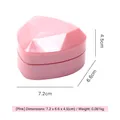 Pink heart-shaped jewelry box with diamond cut texture, size 7.2x6.6x4.5cm for rings - Ring Box (7.2*6.6*4.5cm) / Pink
