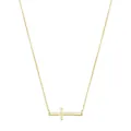 Collana con ciondolo a croce orizzontale in argento S925 dorato lucido con catena - Oro