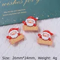 DIY Christmas resin Santa Claus charm holding Merry Christmas sign for hair accessories - Glossy Santa Claus