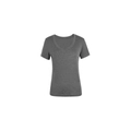 Dark grey V-neck t-shirt in tencel wool blend with a loose fit and knit texture - XS / Gray