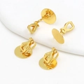 Golden 18K gold-plated U-shaped ear clip converters for non-pierced ears diy jewelry - Type 6 Flat Triangle Clip 18K Gold