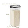 1800ML transparent airtight food storage container with black lid for dry grains - Super Large 1800ml