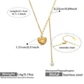 Detalle del collar con colgante de corazón de acero inoxidable resistente al agua - Dorado