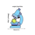 Blue microscope enamel pin made of metal with size 29mm x 18mm and 2.8g weight - Microscope Style (XZ1266)